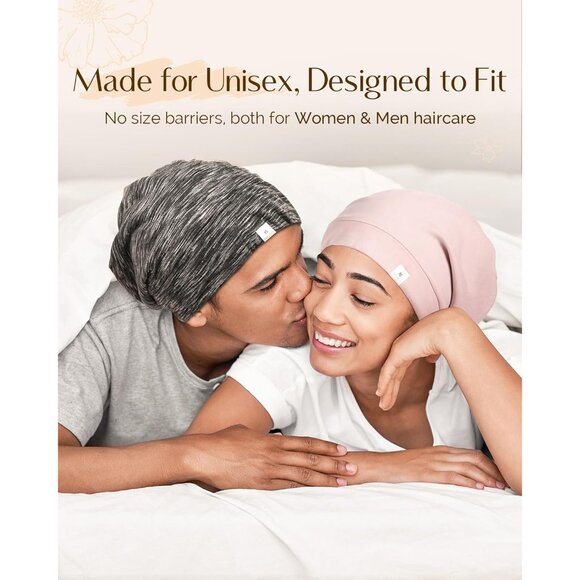 🆕Women's Silk Satin Bonnet Hair Cover Sleep Cap - Adjustable Slouchy Beanie - Picture 6 of 7